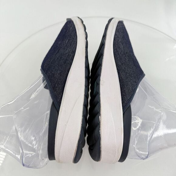 Bzees Women's Galaxy Sandals 8.5 Wedge Heel Slip On Blue Textile Casual Comfy - Picture 11 of 16